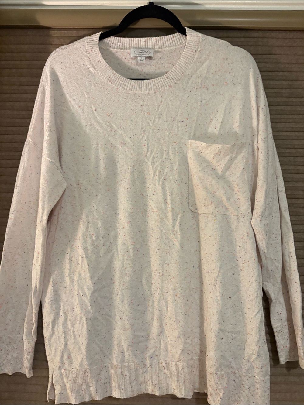 Mud Pie Cream Speckled Crewneck Pullover Sweater